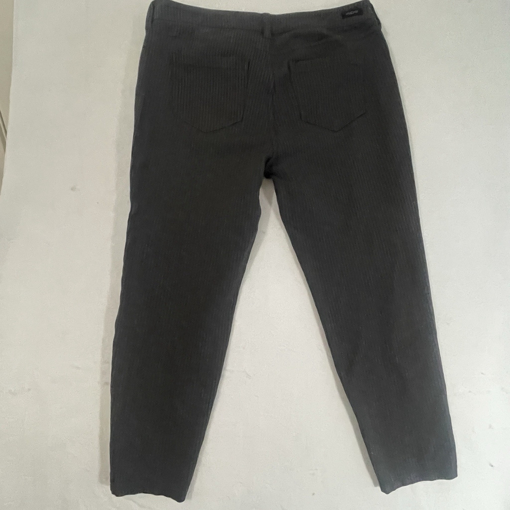 Liverpool Skinny Ankle Ponte Knit Pants Womens Petite 14/32 Gray Black Stripe